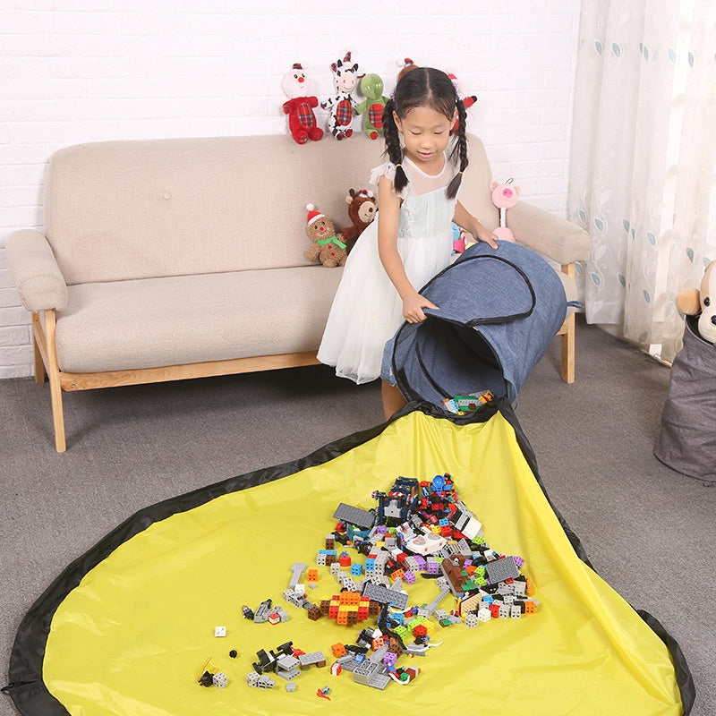 Storage bin in playroom