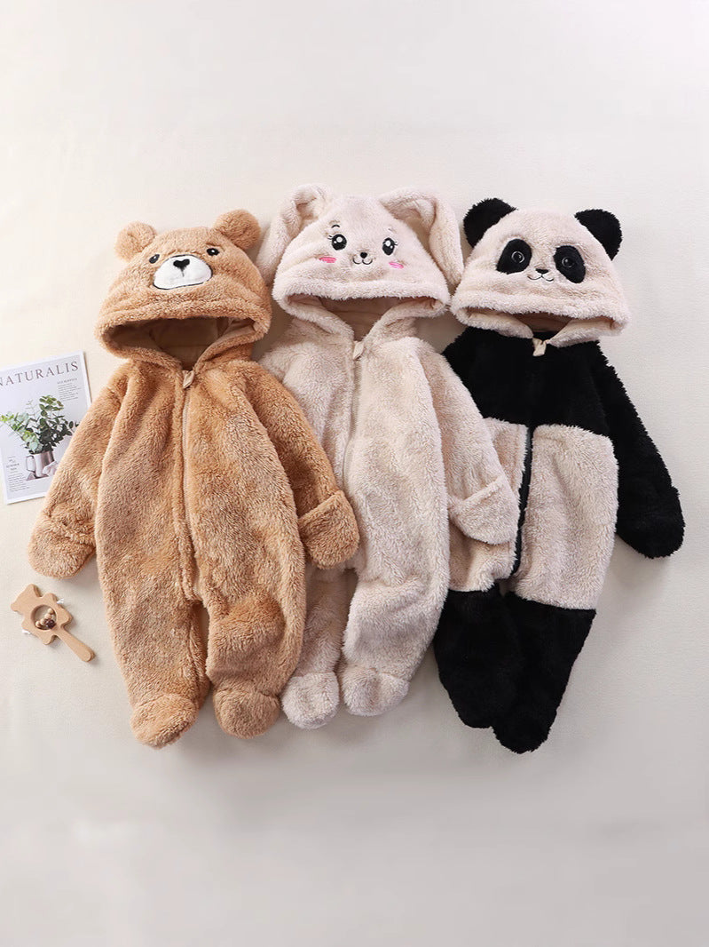 Baby Cartoon Flannel Overalls