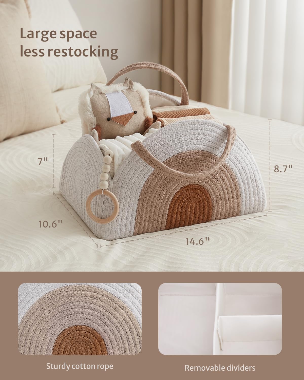 Diaper caddy with removable dividers